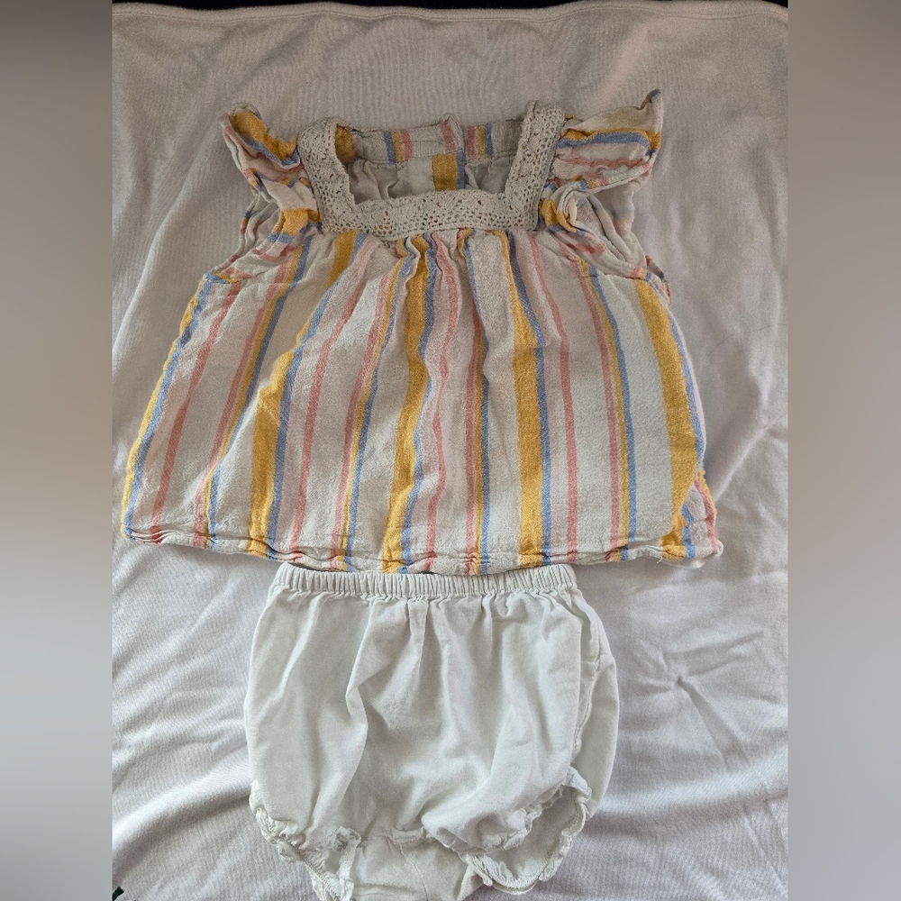 Janie and Jack Linen Cotton Baby Set